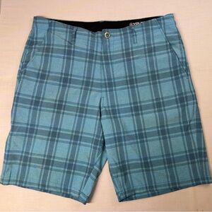 Volcom Surf & Turf 4 Way Stretch Mens Size 36 Blue Surf Shorts. 10in Inseam
